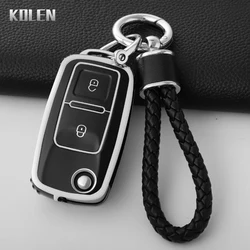 Tampa da caixa da chave do carro TPU para Volkswagen, Polo, Tiguan, Passat, B5, B6, B7, Golf 4, 5, 6, MK6, Jetta, Lavida, Skoda, Octavia, Seat, leon, Altea