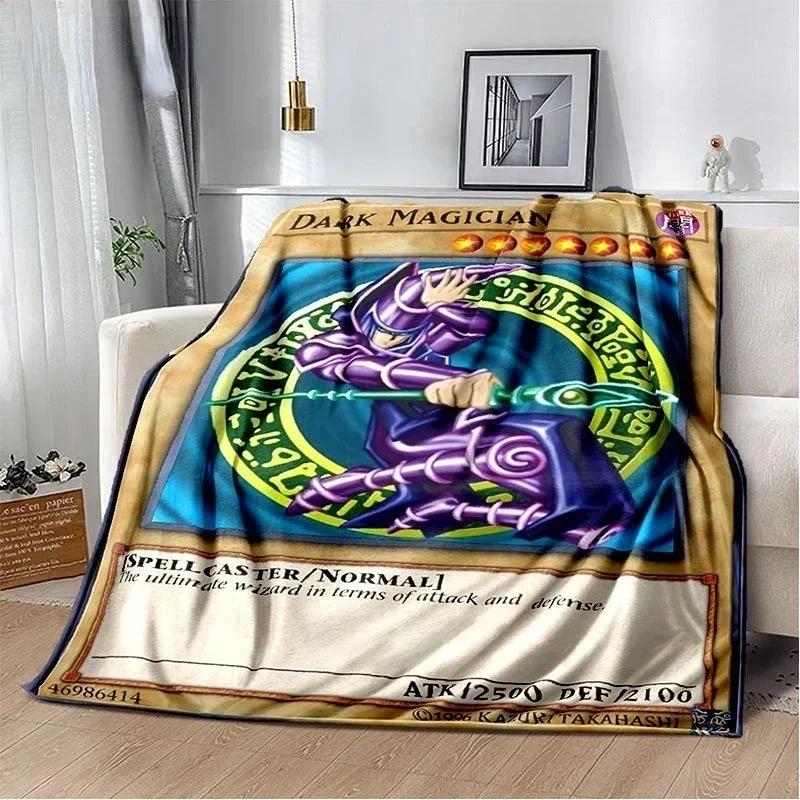 

Anime Yu Gi Oh Card Throw Blanket Blue Eyes White Dragon Anime Cartoon Soft Plush Blankets Bedroom Office Bedspread Home Decor
