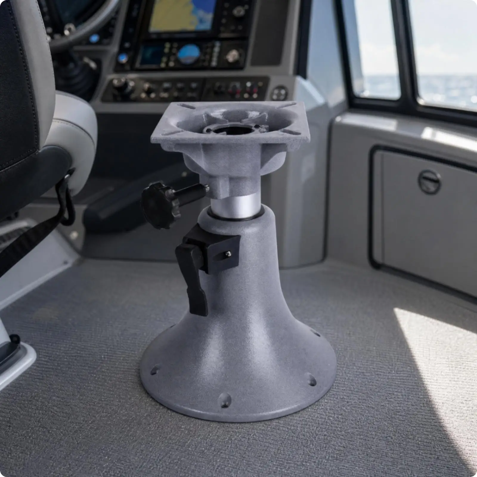 Boat for seat Pedestal Aluminum Alloy Adjustable Height for seat Post for Fishing Boat Yacht