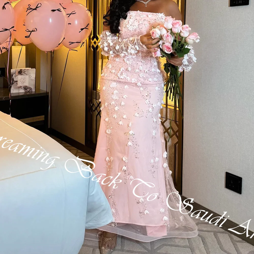 Exquisite Appliques Crystal Strapless Floor Length Straight  Special Occasion Gowns Chiffon Detachable Sleeve Vestido De Festa