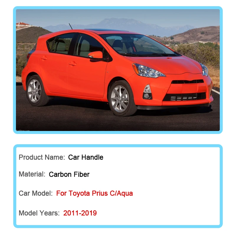 مقبض باب كروم لسيارة Toyota Prius C Aqua 2011 2012 2013 2014 2015 2016 2017 2018 2019 ملحقات السيارة البديلة الخارجية