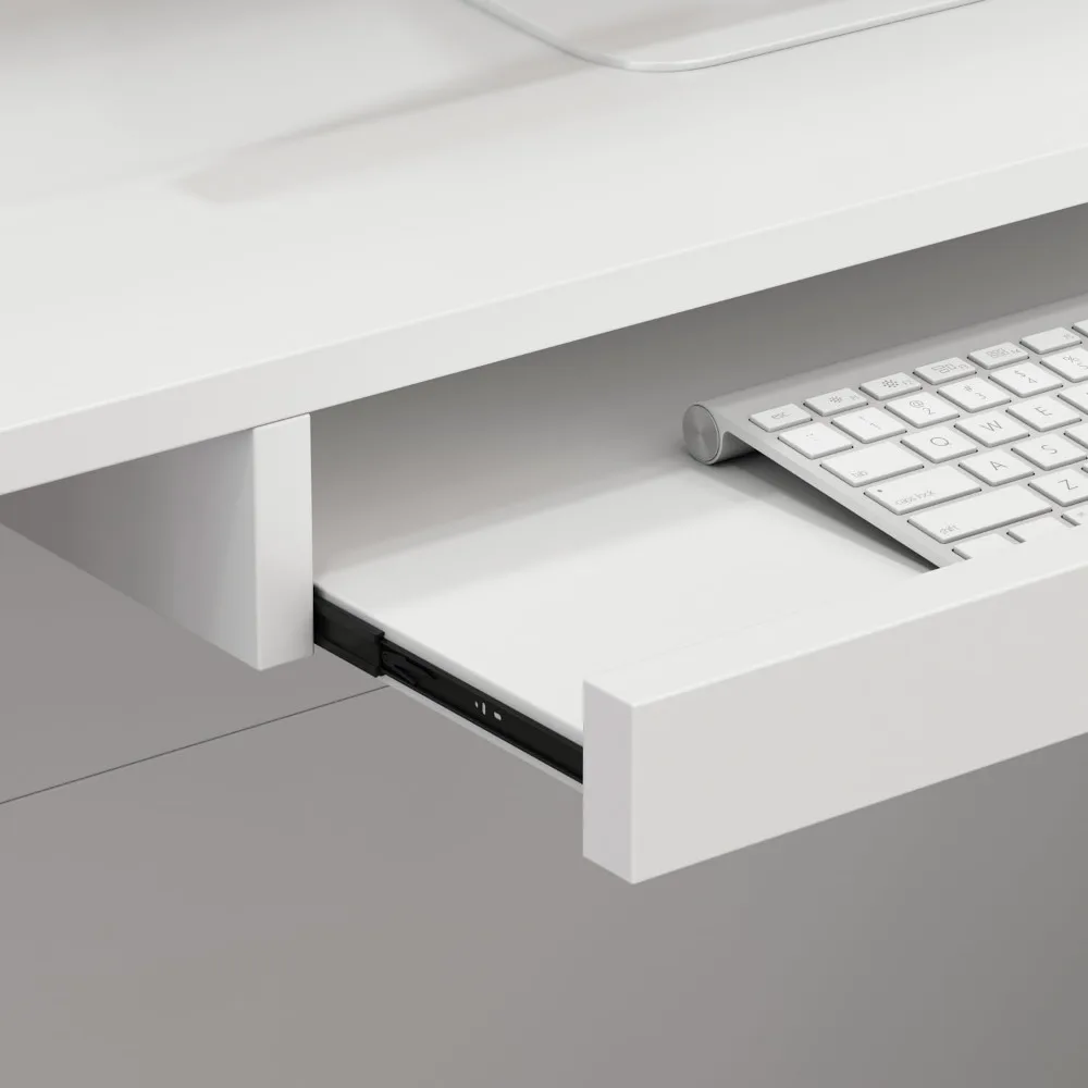 Modern Reception Desk Counter Table, L-Shap Reception Room Front Desk with Lockable Drawer & Open Shelves, Retail Counter for S