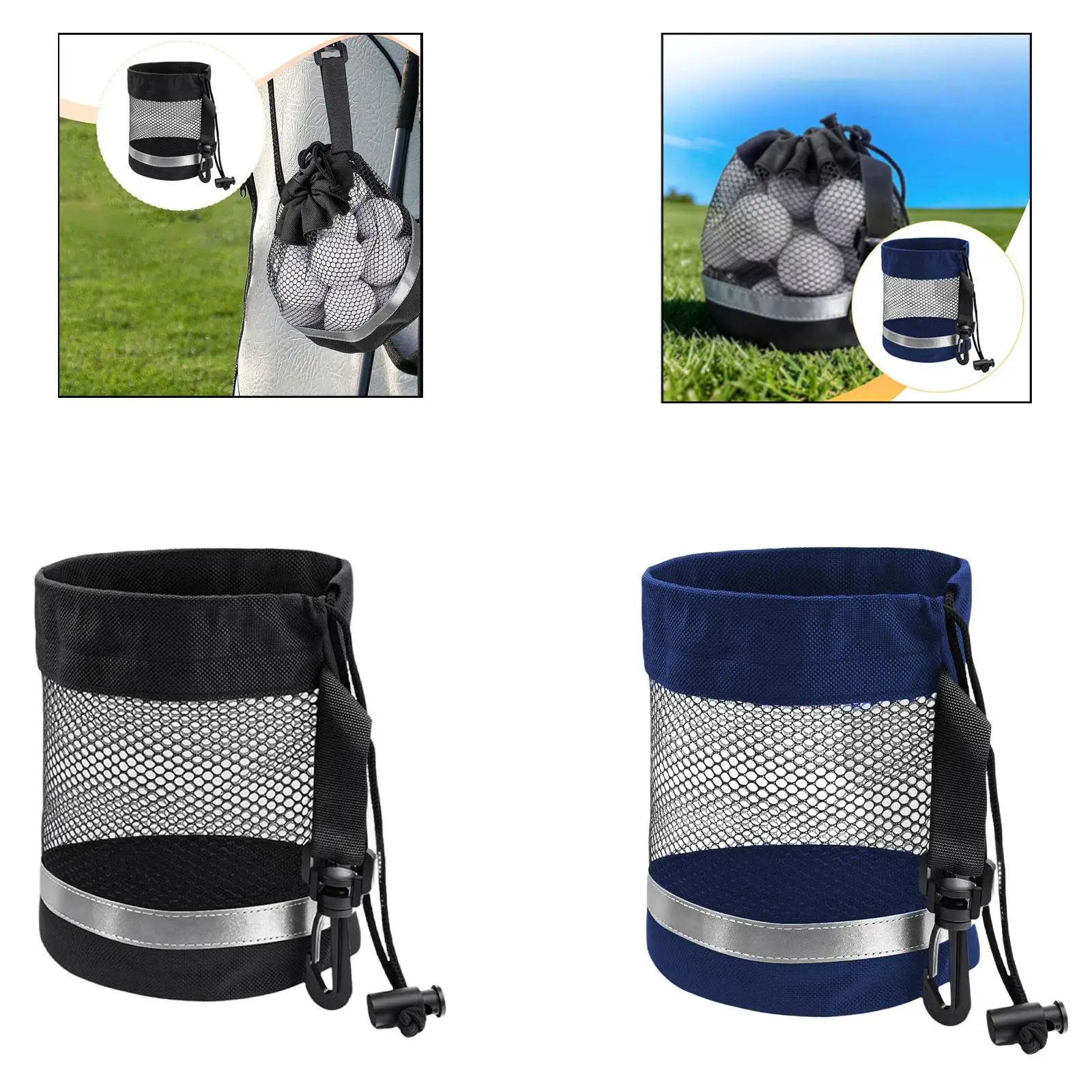 Golf Ball Bag Nylon Mesh Accessories Collector Gifts Golf Shag Bag Organizer Container
