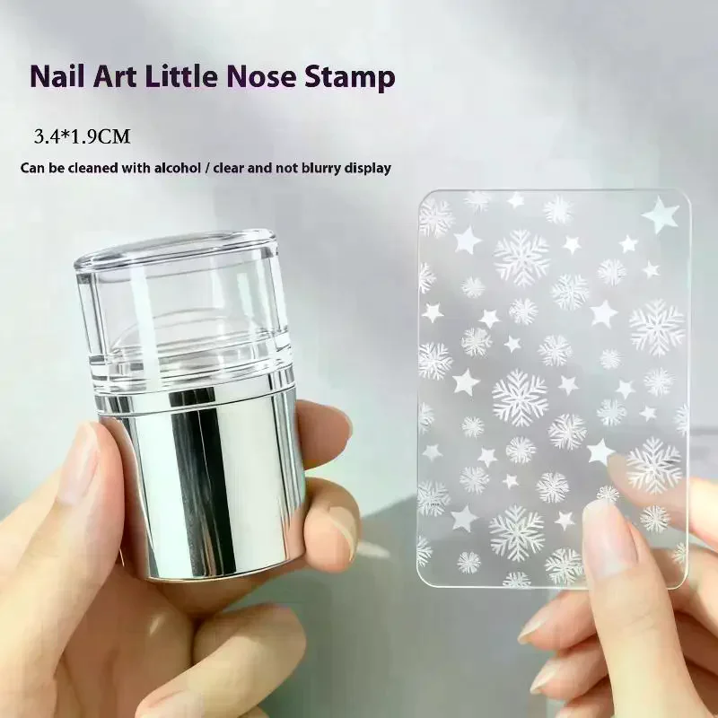 Transparent Mini Nail Seal With Scraper Nails Stamp Template Manicure Design Polish Stencil Nail Art Mold Manicure Tool