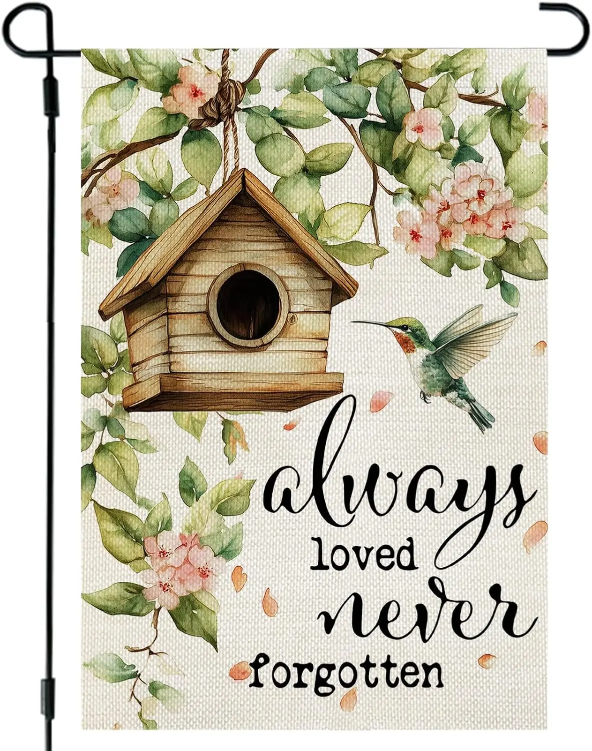 CROWNED BEAUTY Spring Garden Flag Always Loved Never Forgotten 12x18 Inch Double Sided Small Seasonal Holiday Floral Decorat AAS
