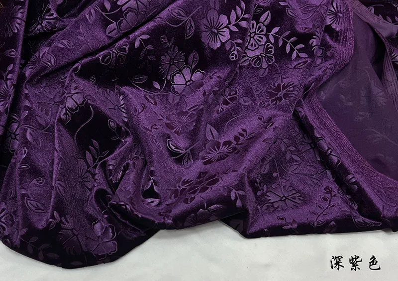 Embossed Stretch Gold Velvet Fabric Military Green Purple Maroon Spring Autumn Cloth For DIY Sewing Garment Craft view 6