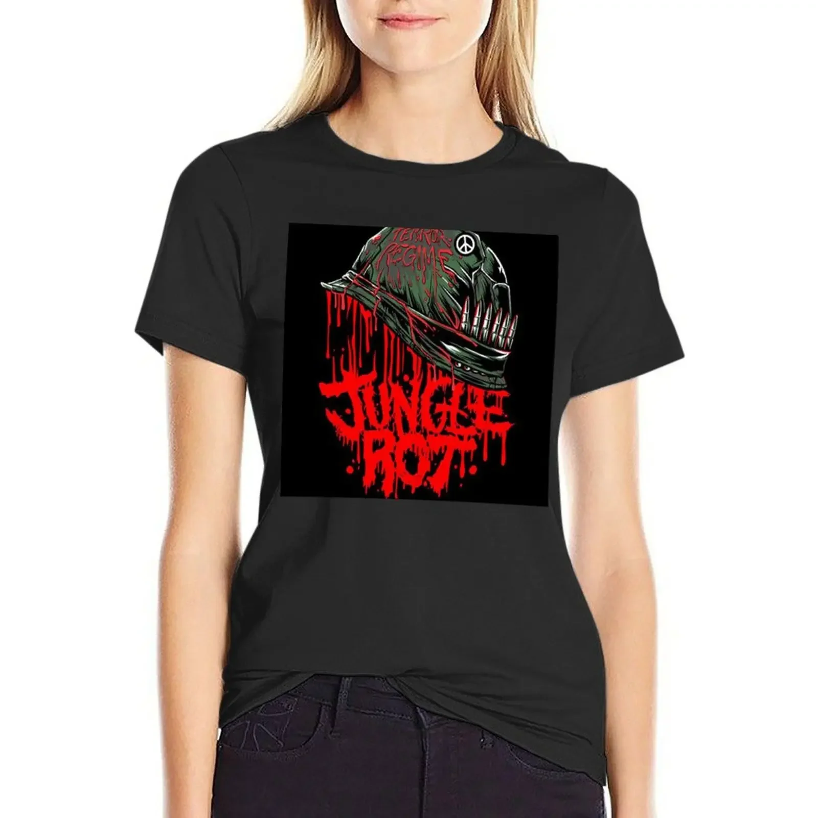 

Red - Jungle Rot T-Shirt funnys blacks animal print t-shirt dress for Women plus size sexy