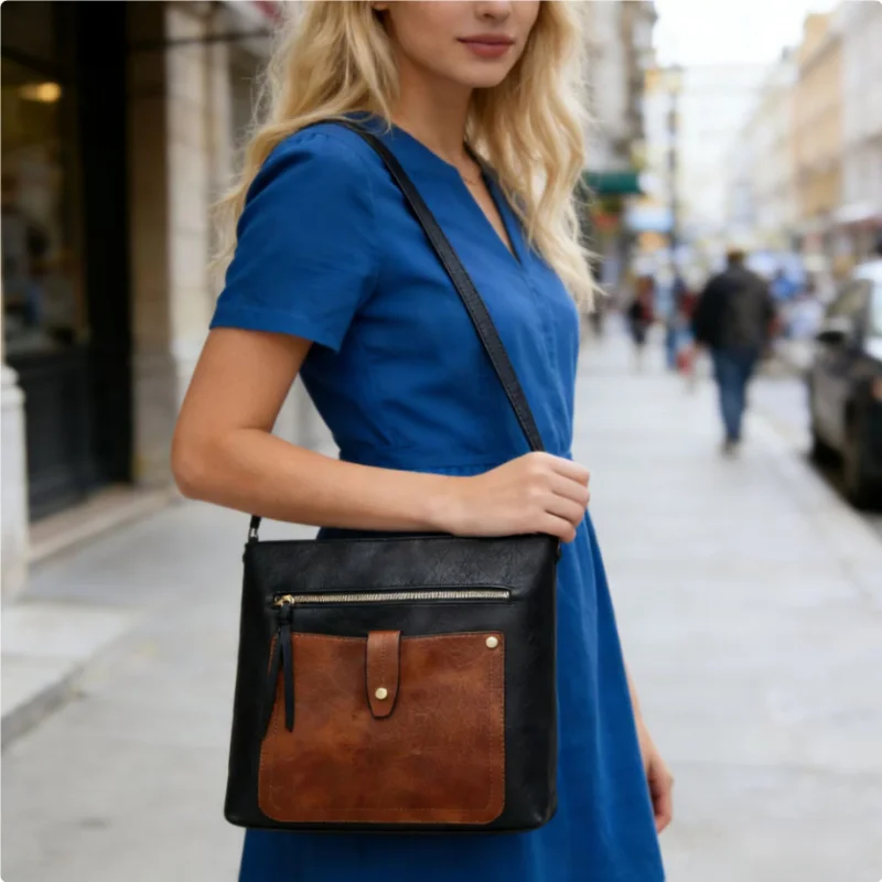 

Fashion Soft Leather Women's Tote Bag High Quality Retro Simple Square Bag Shoulder Bag Crossbody Bag