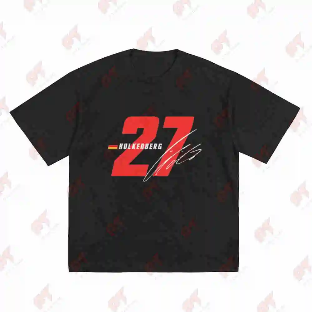 Nico Hulkenberg 27 Number Short Sleeve Tee 100% Cotton T-Shirt