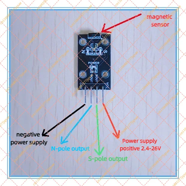 Magnetic Pole Detection Sensor Board for N/S North South Polarity Identification