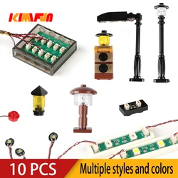 10 sztuk 0.8mm Pin RGB LED klocki lampa USB DIY światła uliczne miasto elektryczne udekoruj 1X1 cegły kompatybilny wszystkie marki