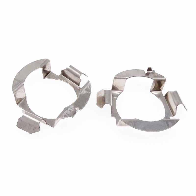 For Audi A3 A4L A6L B8 A6 C5 A5 Q3 Q5 Q7 Sline 1 Pair Silver H7 LED Car Headlamp Bulb Retainer Clips Adapter Metal Holder Base