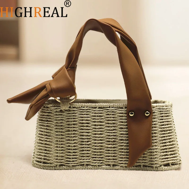 

Summer Women's Straw Woven Bag Crossbody Beach Travel Handbag New Handmade Rhinestone Crystal Embellished Straw Bag