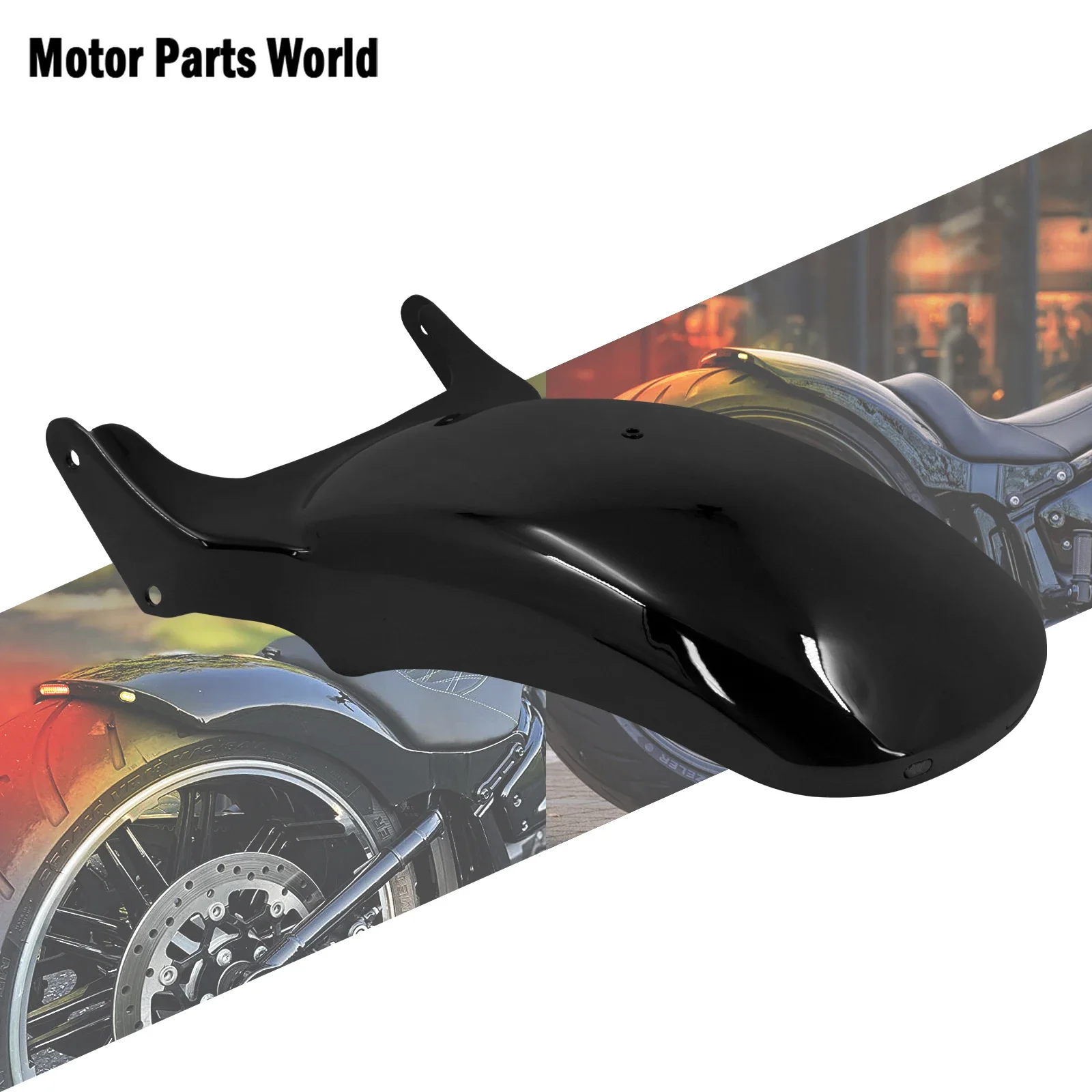 

Motorcycle Rear Fender With LED Brake Turn Signal Light Mudguard Lamp Cover For Harley Softail Breakout FXBRS FXBR Rocker 08-17