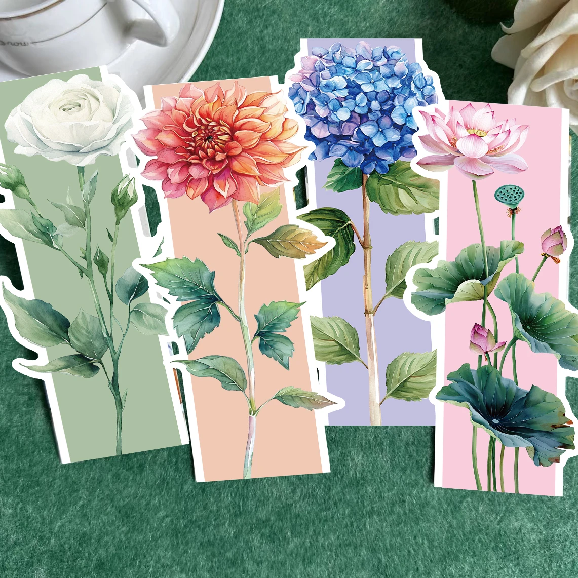 30 Uds. Marcapáginas de flores, marcos de página de lectura, marcos de libros de lectura, plantas, flores, decoración DIY, etiquetas para estudiantes ﻿