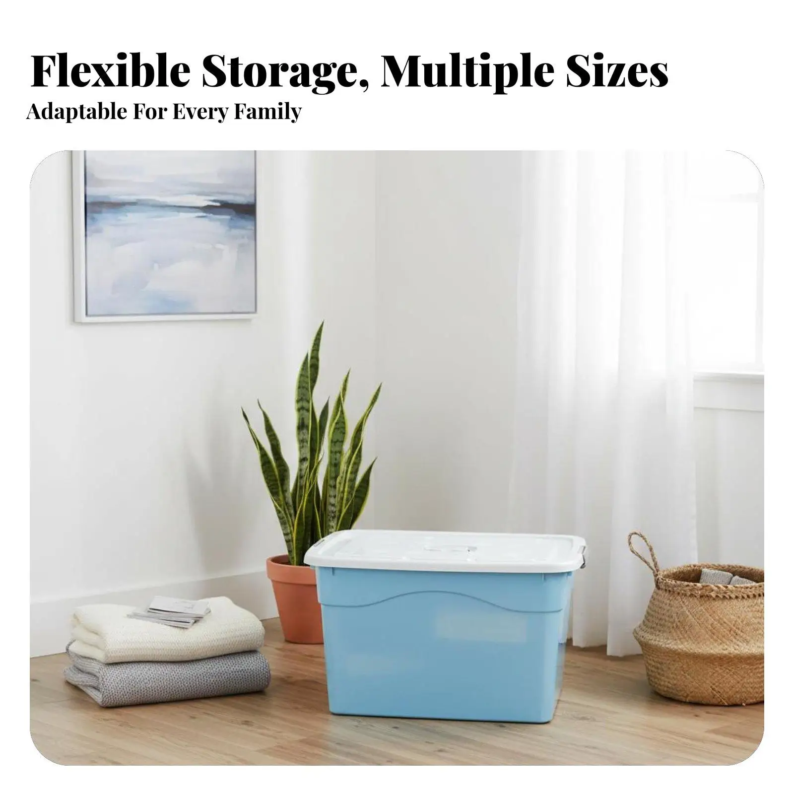 Spacious Organizer Storage Box Multi Size Rolling Casters for Bedroom Quilt Toys Clothes Moving Relocation Car