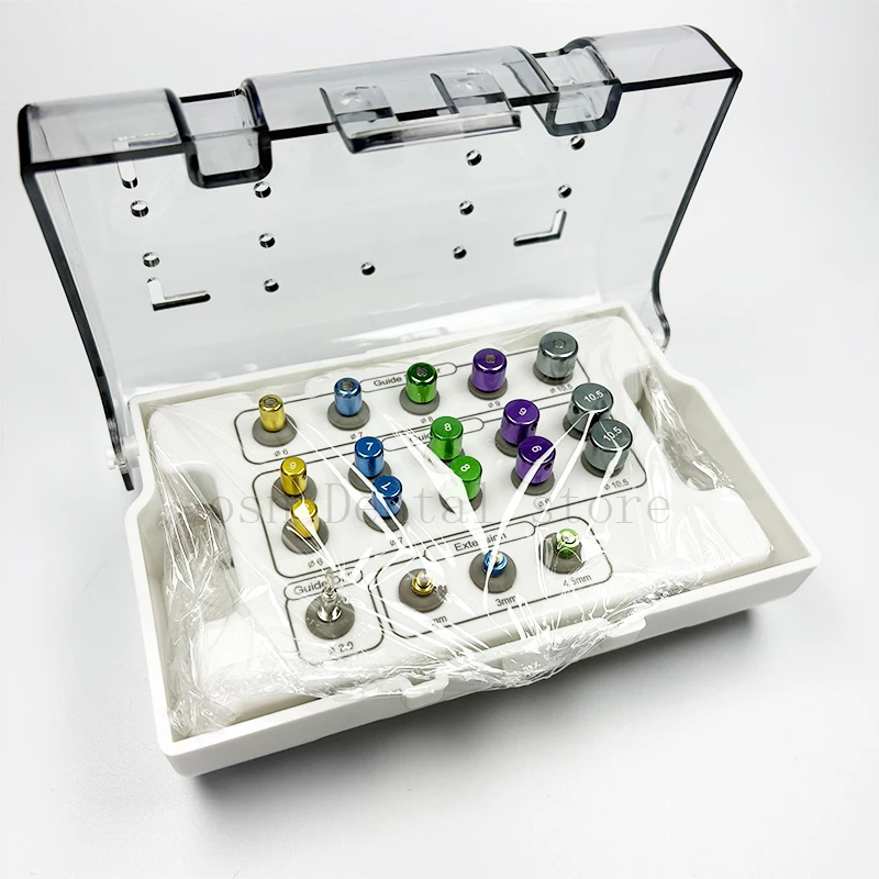 19 Pcs/Set Dental Universal Dental Implant Drills Guide Positioning Drill Kit Implant Guide Pins Depth Limiters Set Dentistry