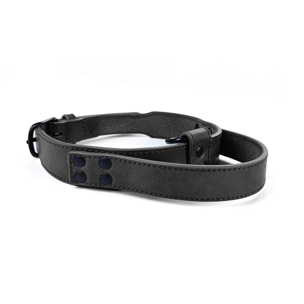 

Handmade luxury leather dog collar with handle, explosion-proof proximity control pet collar, tactical dog collar for large dogs