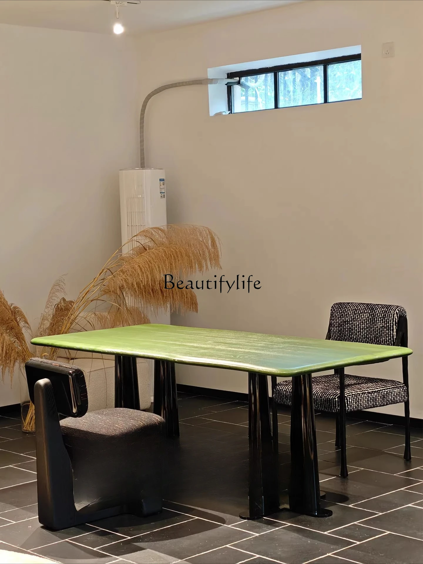 

Medieval rectangular solid wood dining table retro dining table