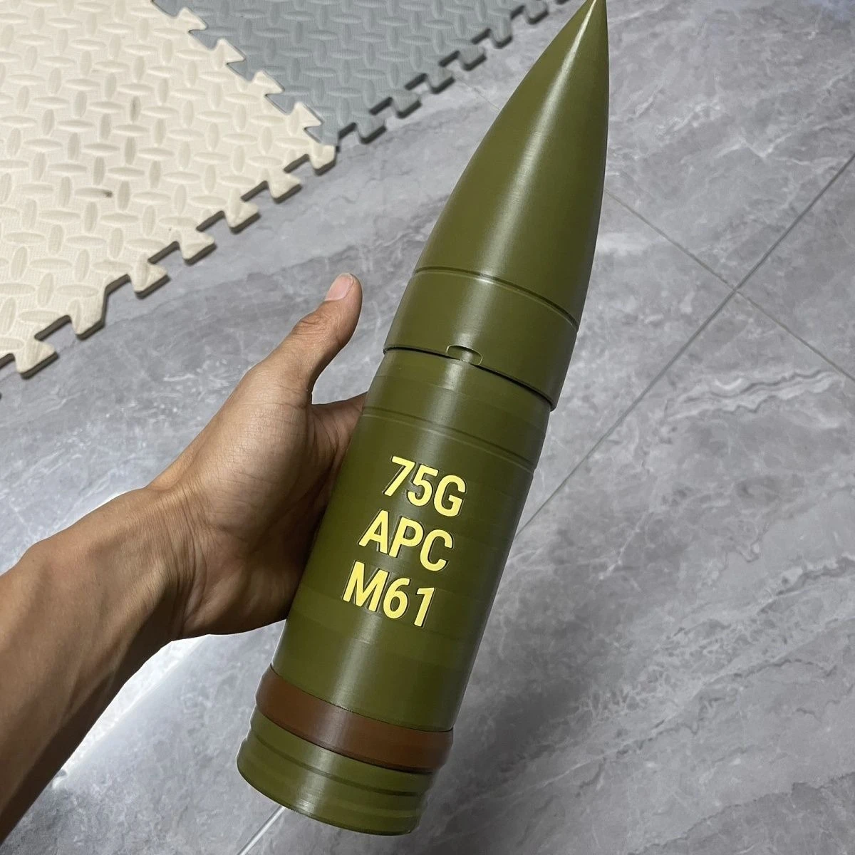 3D Printed WWII Sherman Tank 75mm M61 APC Shell Model Ornament Detachable