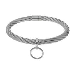 Wirerope stainless steel slave collar lockable choker women necklace torques fashion jewelry