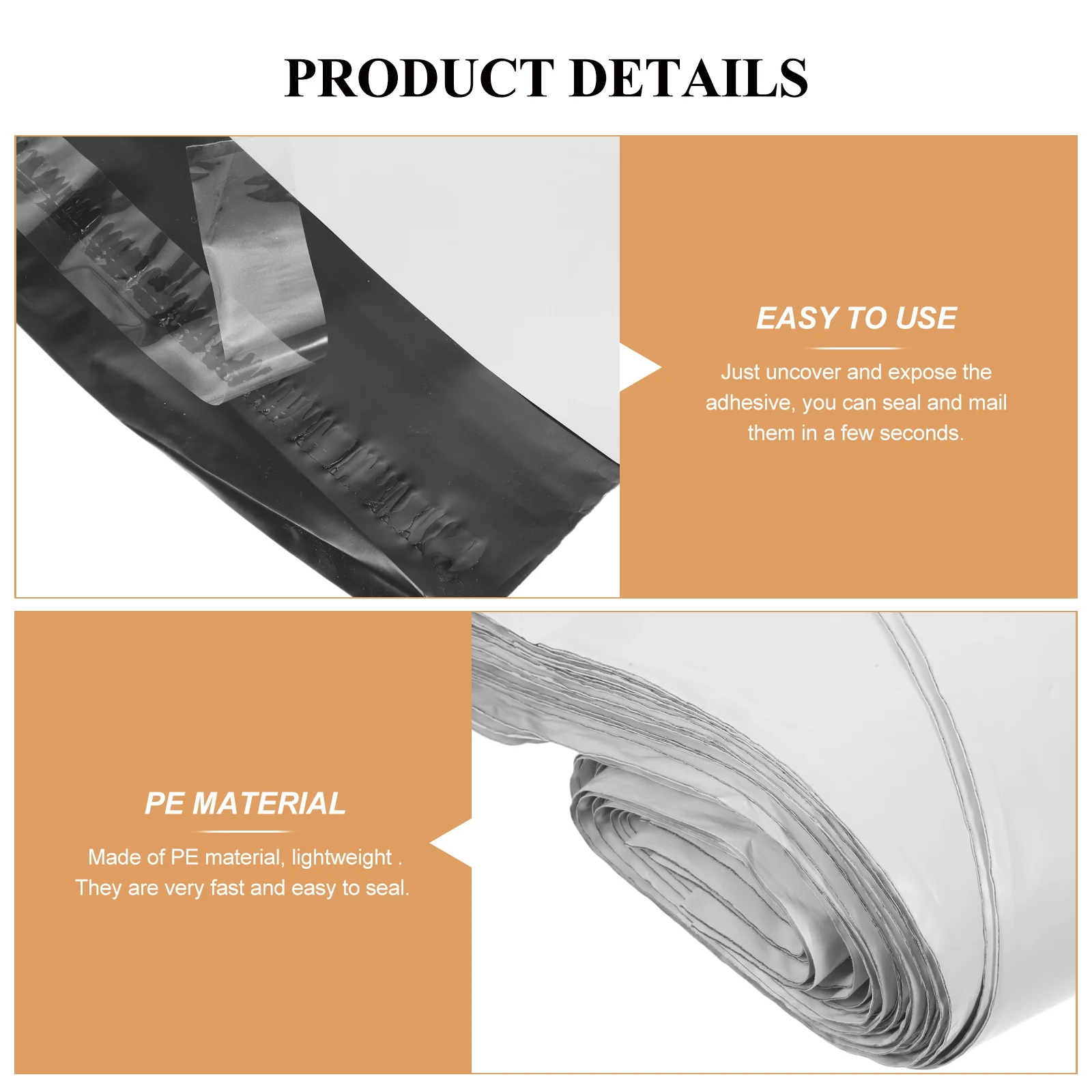 

100pcs Thicken Shipping Bag Pe Material Strong Adhesive Lightweight Express Packaging Mailing Envelope For Clothing Business