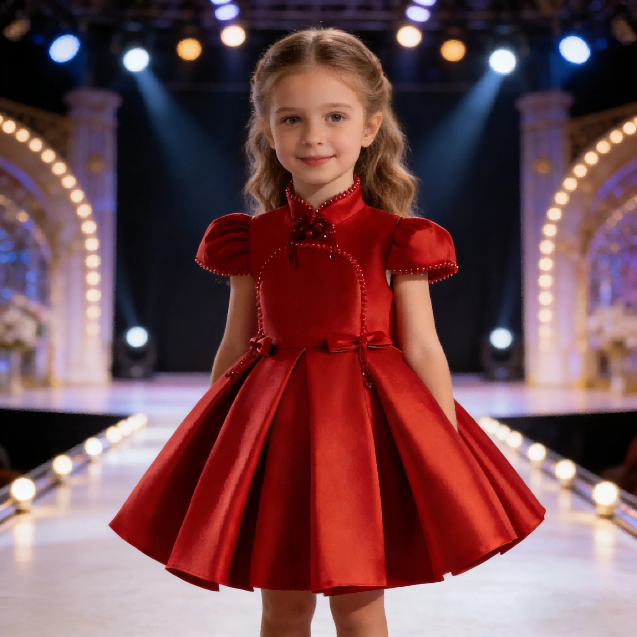 

Детское красное бальное платье принцессы для девочек, вечернее платье для дня рождения, выступлений, конкурсов, одежда для фортепианных концертов, торжественных мероприятий