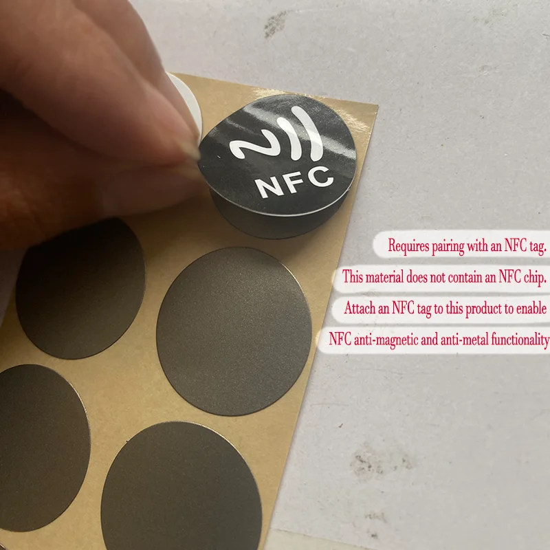 100Pcs Ferrite Shielding Patch Anti-metal Sticker External NFC Module for Smartphones NFC Signal Booster for Metal Surface