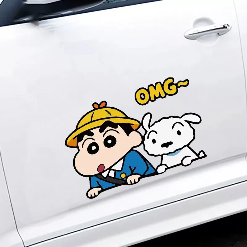 Niedliche Crayon Shin-chan Autoaufkleber Anime-Zubehör Kreatives Design Kofferraum-Kratzerabdeckung Nahtlose Dekorative Aufkleber – Detail 8