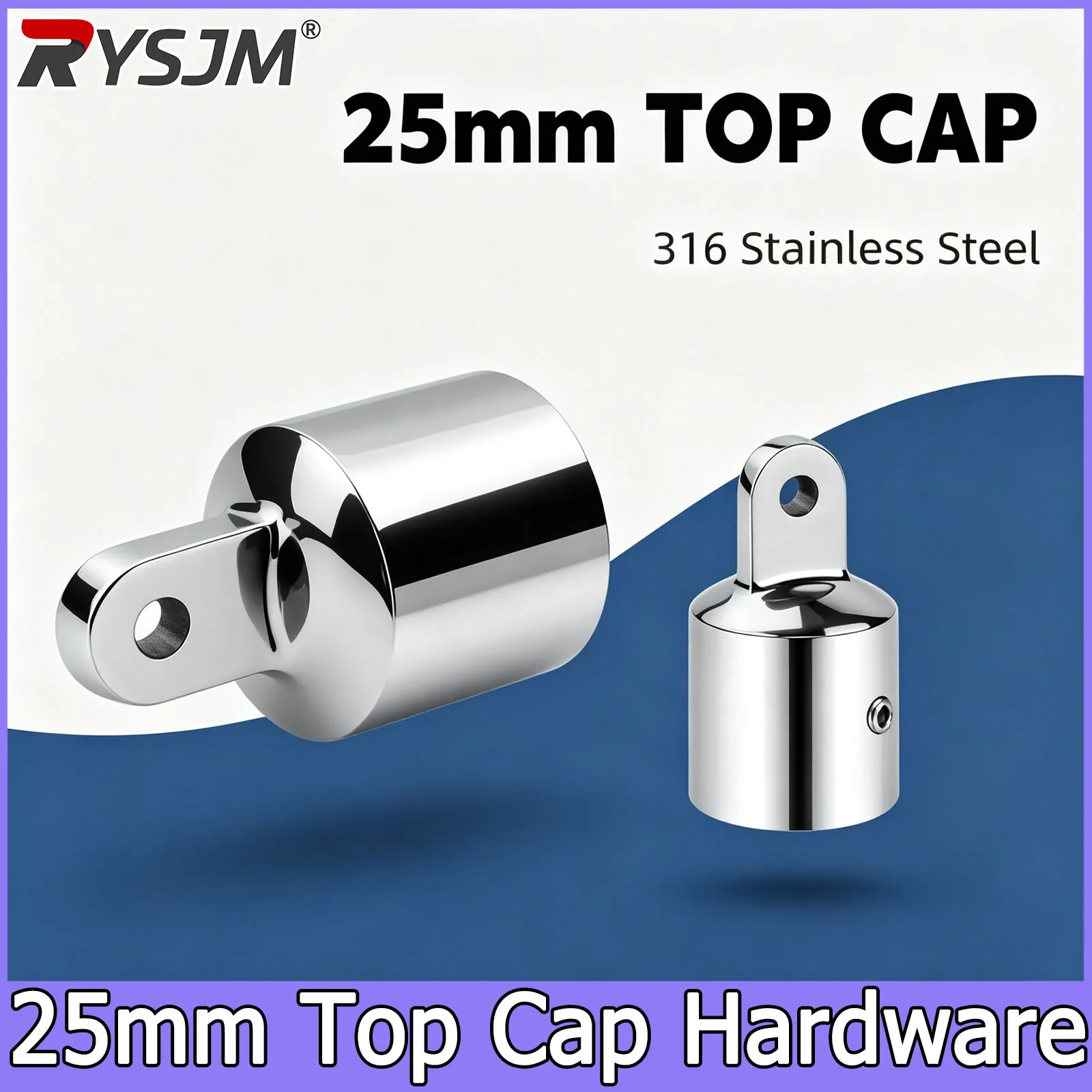 4Pcs 25mm Bimini Top Cap 316 Stainless Steel Top Eye End Marine Hardware Boat Yacht Canopy Tube Fitting Replacement Accessories