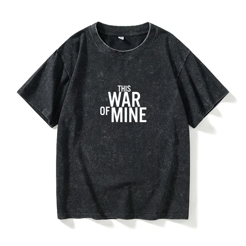 

This War of Mine Game Theme round Ne ort Sve T-irt ex Cotton Classic Sle Summer Faion Casual Loose Fit Tee