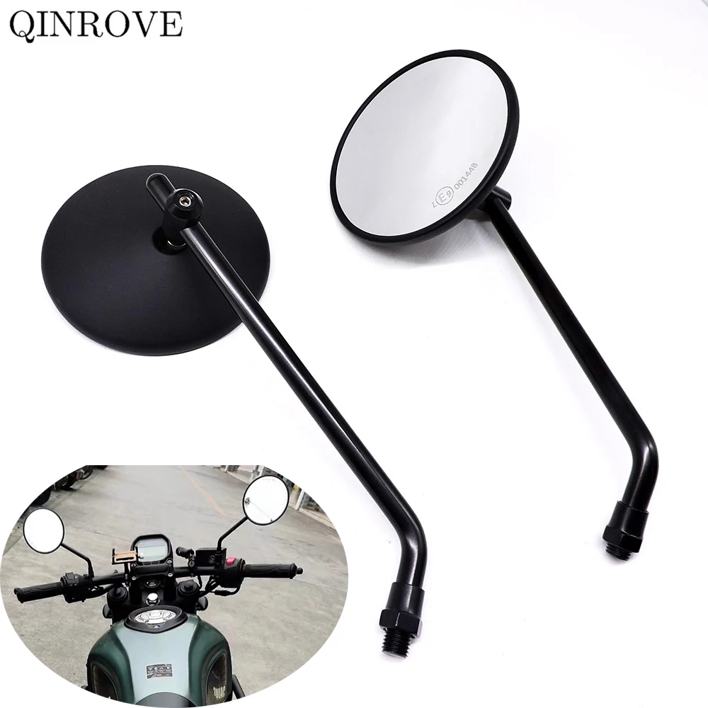 8 10MM Cafer Racer Mirror For Motorcycle ABS Round Side Mirror Universal For Honda shadow CBR125 Benelli Leoncion 250 500 TRK702