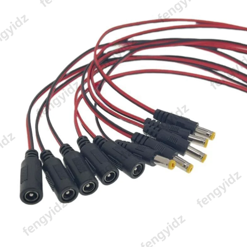 10PCS 12V DC Connectors Male Female Jack Cable Wire Line Adapter Plug Power Supply 5.5 X 2.1mm for LED Strip Light