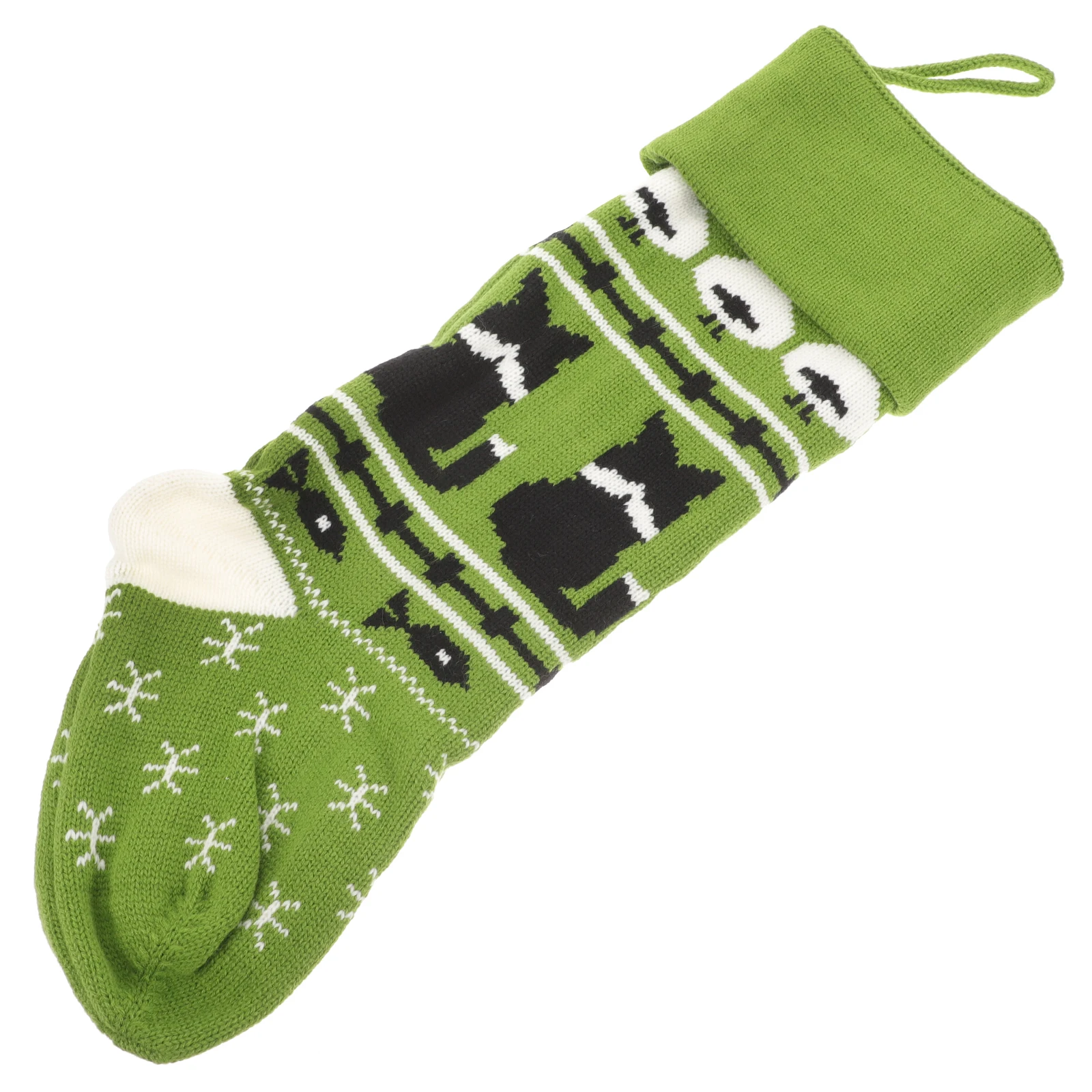 

Christmas Stocking Socks Large Size Green Color Xmas Hanging Decor Gift Bag Candy Storage Festival Holiday Tree Pendant