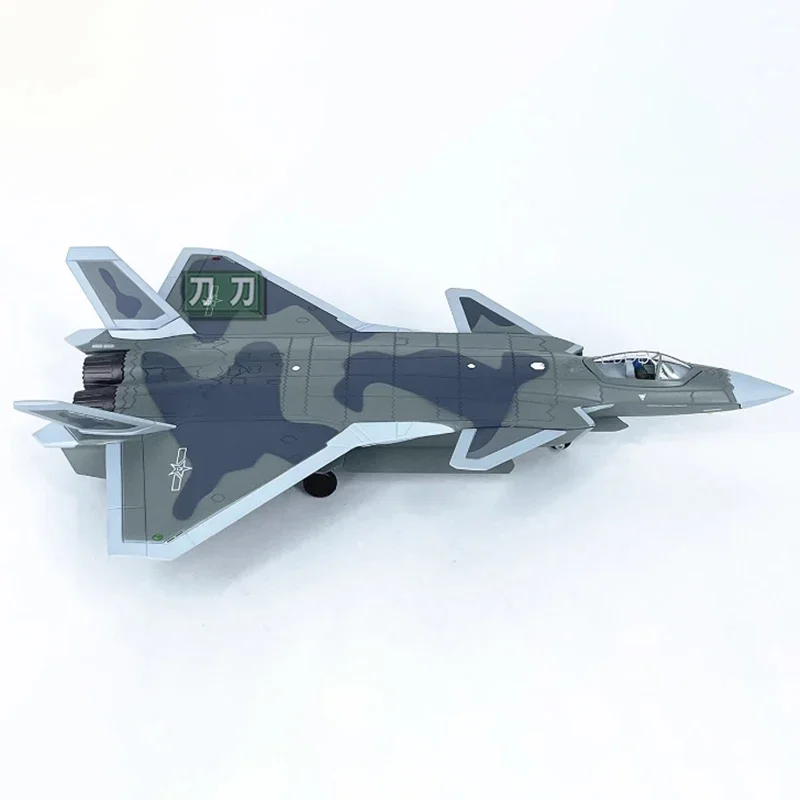 Diecast 1:100 Scale Chinese J-20 fighter stealth aircraft Alloy Finished Model Toy Static Decoration Souvenir Gifts For Adult