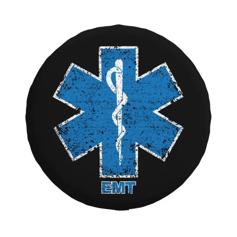 Custom Emt Star Of Life Spare Tire Cover for Honda CRV Paramedic Medic Ambulance SUV Car Wheel Protector 14