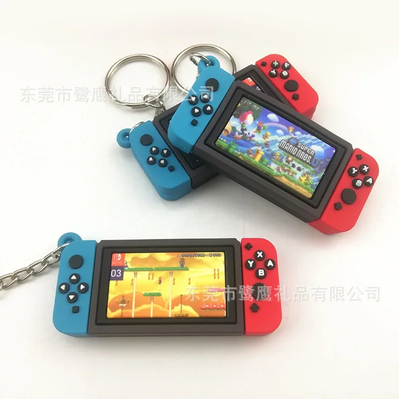 Super Mario Anime Figure Switch schermo di gioco manico in plastica portachiavi borsa portachiavi ornamento accessori giocattoli per bambini regali