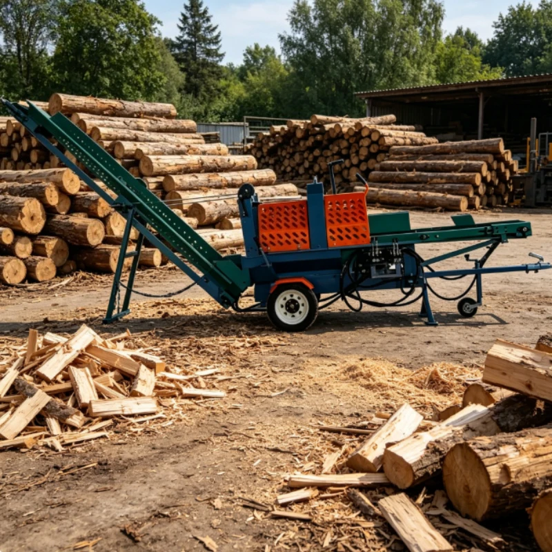 Compact Horizontal Hydraulic Wood Splitter Low Height Firewood Splitting Machine For Low Clearance Workshop Space