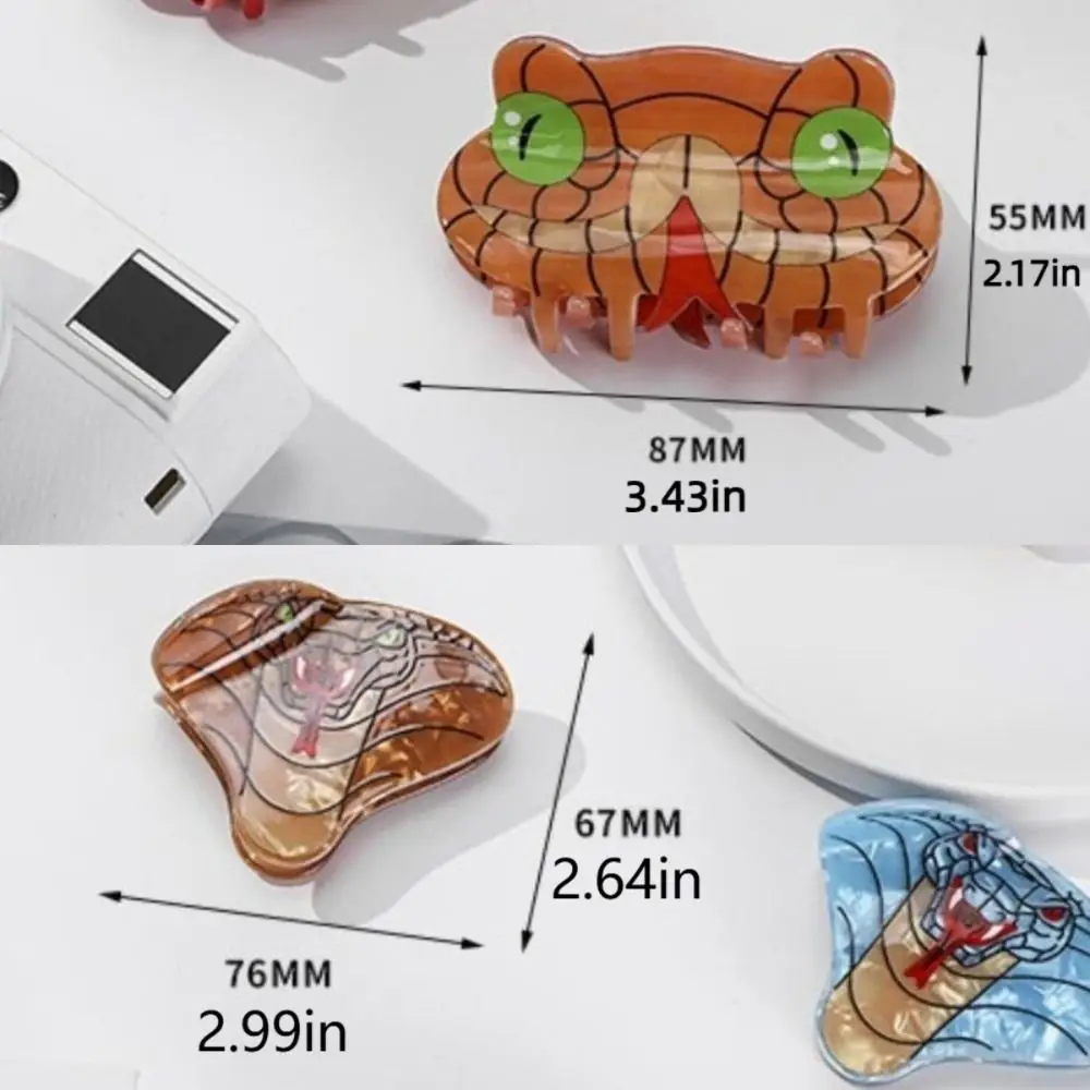 موضة حمض الخليك خلات مشبك شعر الكرتون شخصية بيثون مخلب كليب غطاء الرأس انتزاع كليب كوبرا القرش كليب يوميا
