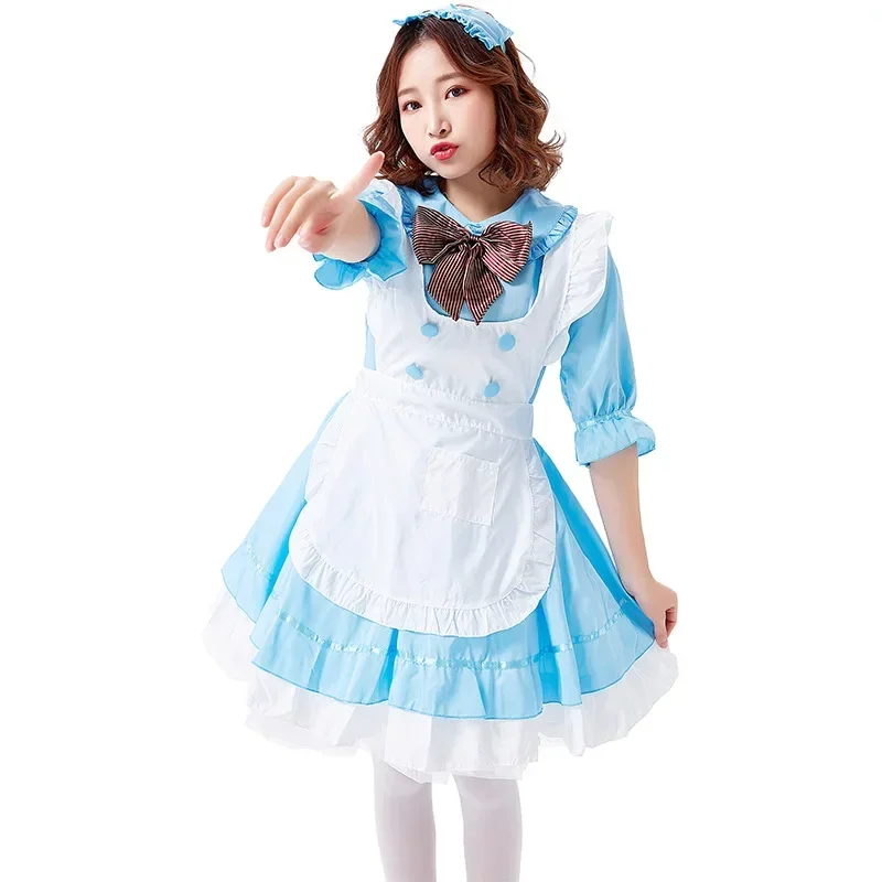 Leuke Lolita Meid Jurk Kostuums Cosplay Pak Voor Meisjes Vrouw Serveerster Meid Party Podiumkostuums