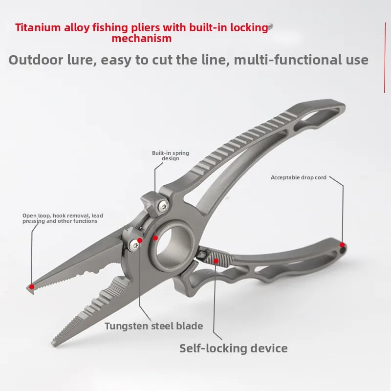 2026 New Curved Nose Lure Fishing Pliers, Titanium Alloy Multitool, Split Ring Opener Hook Extractor Line Cutter