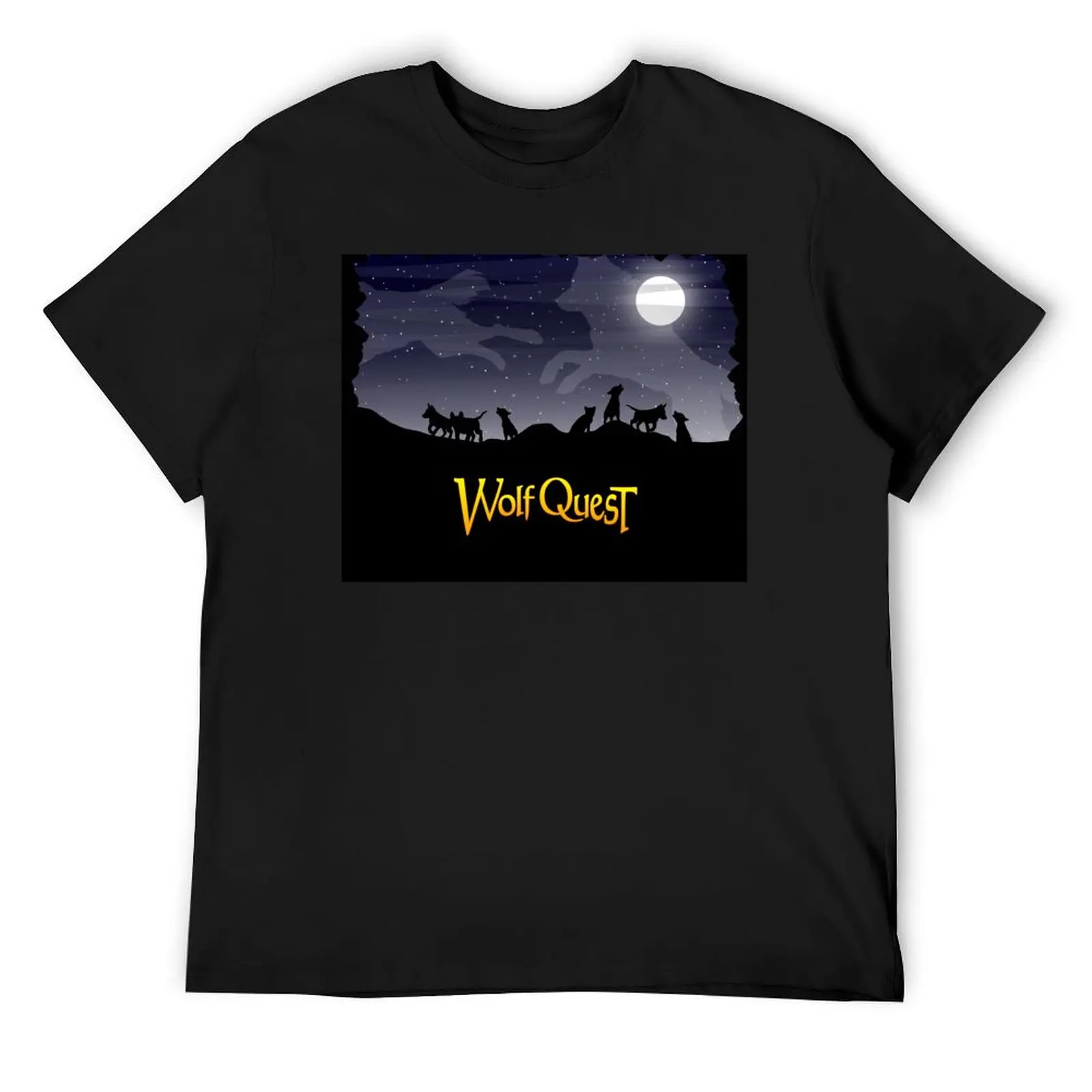 

Night Sky Pups - WolfQuest Dream T-Shirt custom t-shirts custom t shirt man t shirt anime t shirts Men's cotton t-shirt