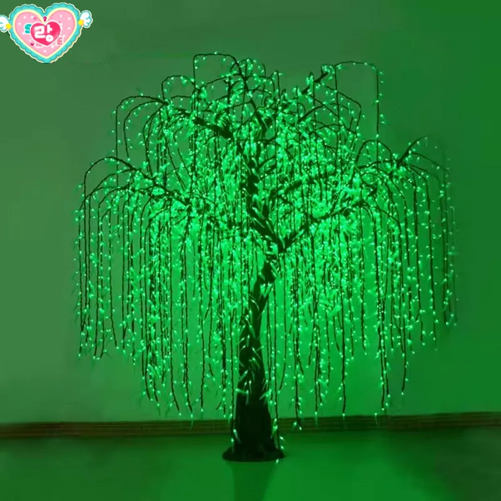 Saule Artificiel LED pour Décoration de Noël, Lumière d'Arbre Pleurant, Utilisation Extérieure, 5400 m, 11,5 Pieds, Recommandé, Imperméable, 3.5 Pièces