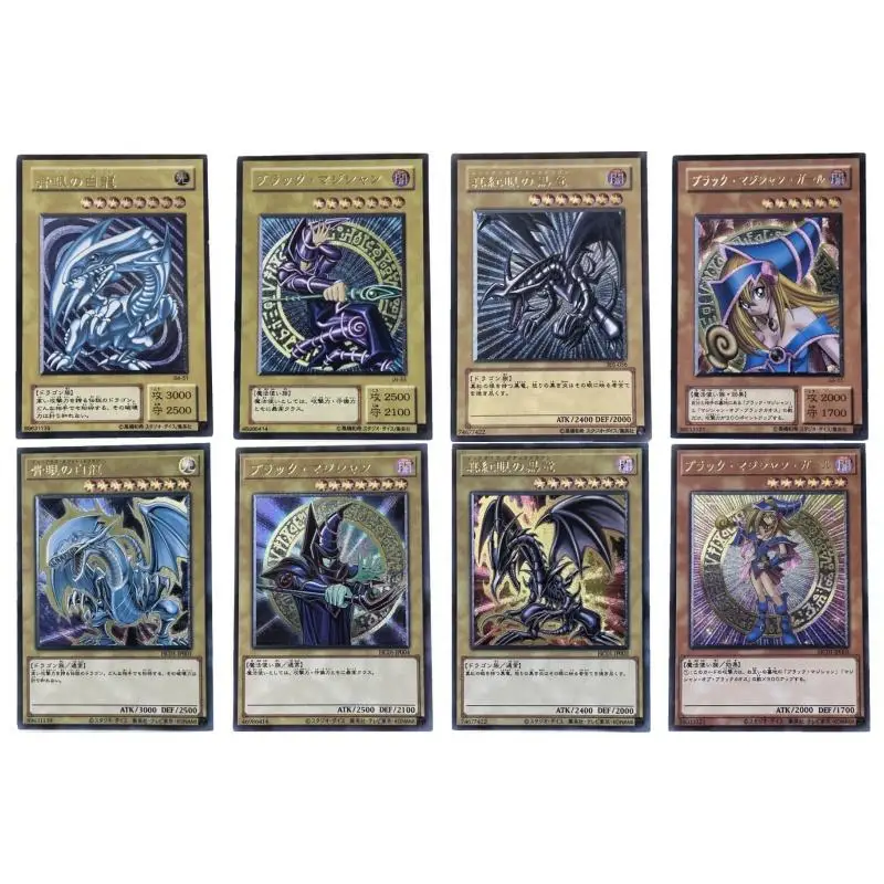 

Yu Gi Oh Флэш-карта Gosanke Black Magician Girl Blue-Eyes White Dragon Diy 8 листов UTR Аниме Коллекция Фигурки Игрушки Подарок