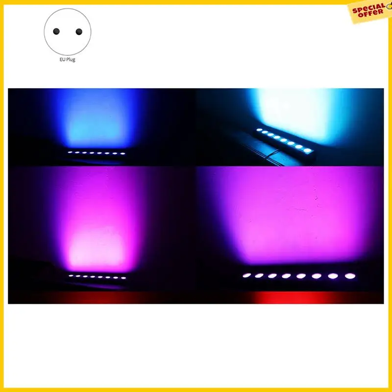A25P 2X 8 LED RGBW 4IN1 DMX ウォールウォッシュランプ DJ ディスコパーティーパーステージライト効果ダンスバーホリデー装飾 (EU プラグ)