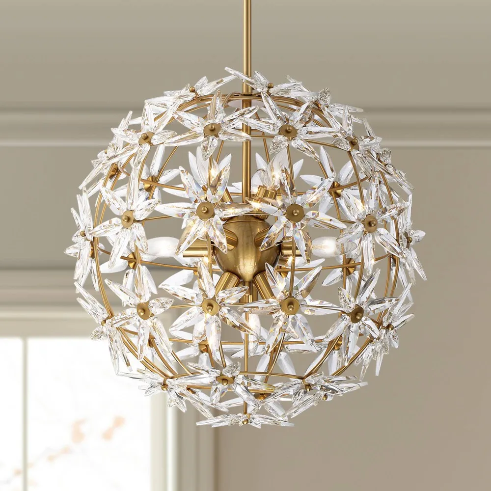 

Creative design crystal ball chandelier hotel clubhouse villa flower lamp