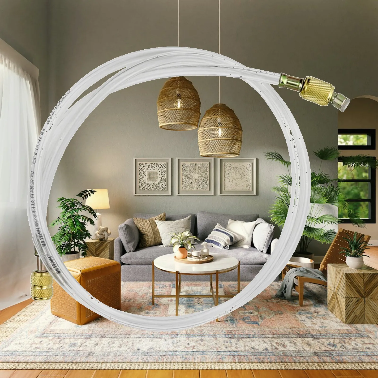 Refrigerant Charging Hose Transparent Refrigerant Hose with Brass Fittings Clear Charging Tube Knurled Long-Lasting