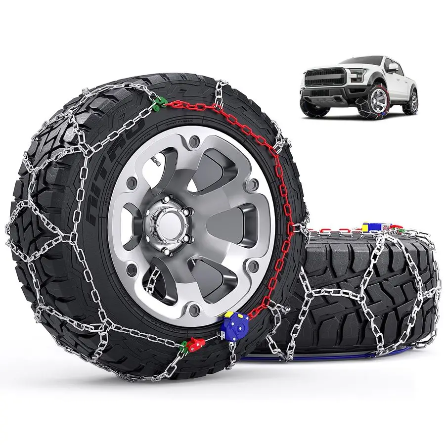 

Auto Fixing 1 Min Quick Installation TireChains, HeavyDuty Emergency Tire Traction Chain for Pickup Trucks and Offroad SUV Car T