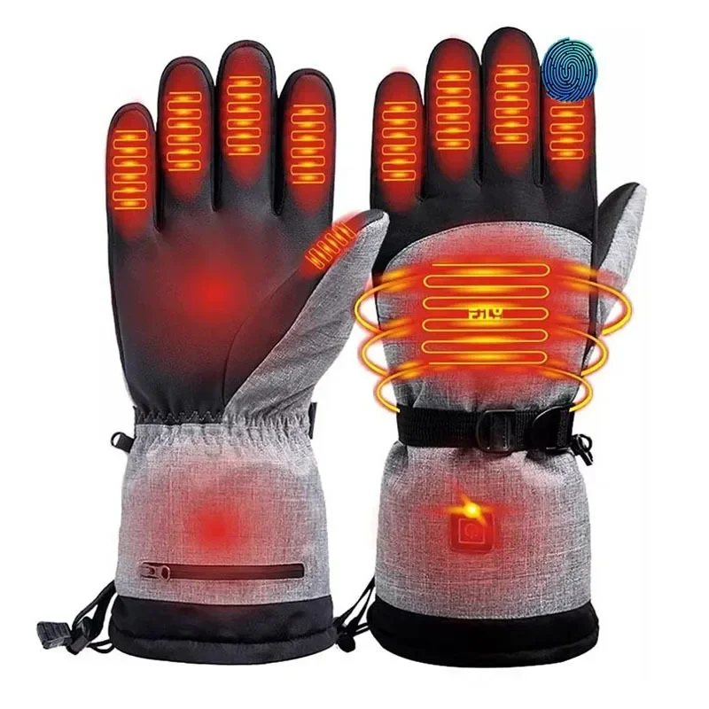 

Winter Heated Gloves USB Rechargeable Thermal Ski Gloves Touchscreen Electric Heating Gloves Men Woman Warm Heater Glove Guantes