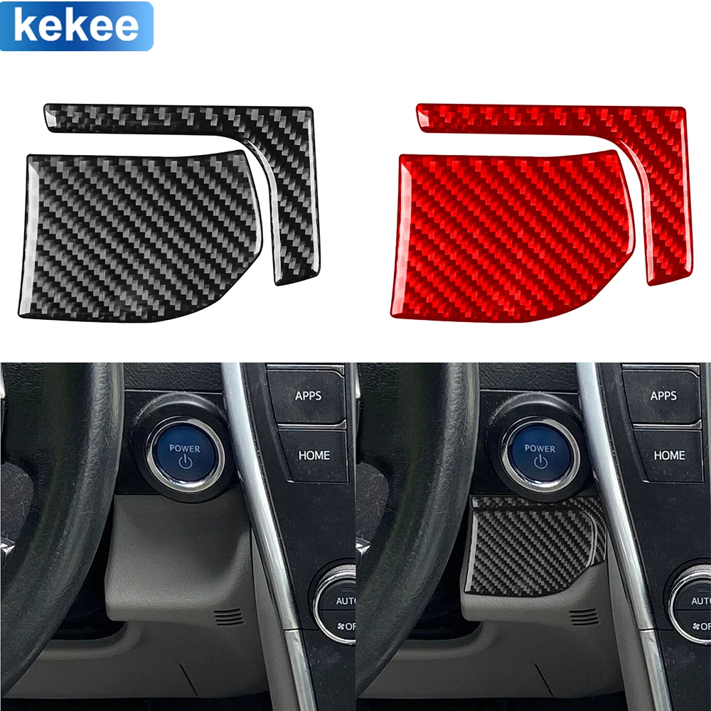 

For Toyota Camry 2015 2016 2017 Dashboard Ignition Below Trim Cover Real Carbon Fiber Sticker Car Interior Moulding Accessories